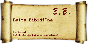 Balta Bibiána névjegykártya